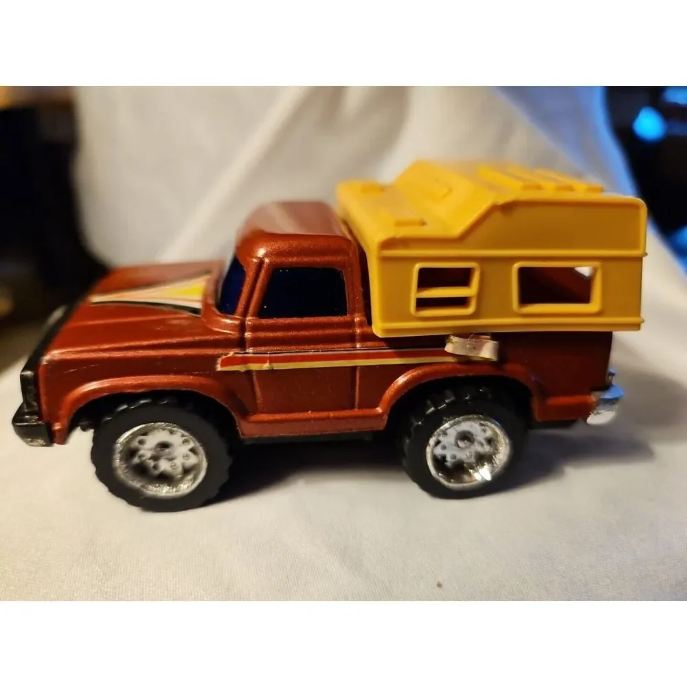 Vintage Arco Ford Truck w/ Camper Shell Friction Toy Pull-Back WORKS‎